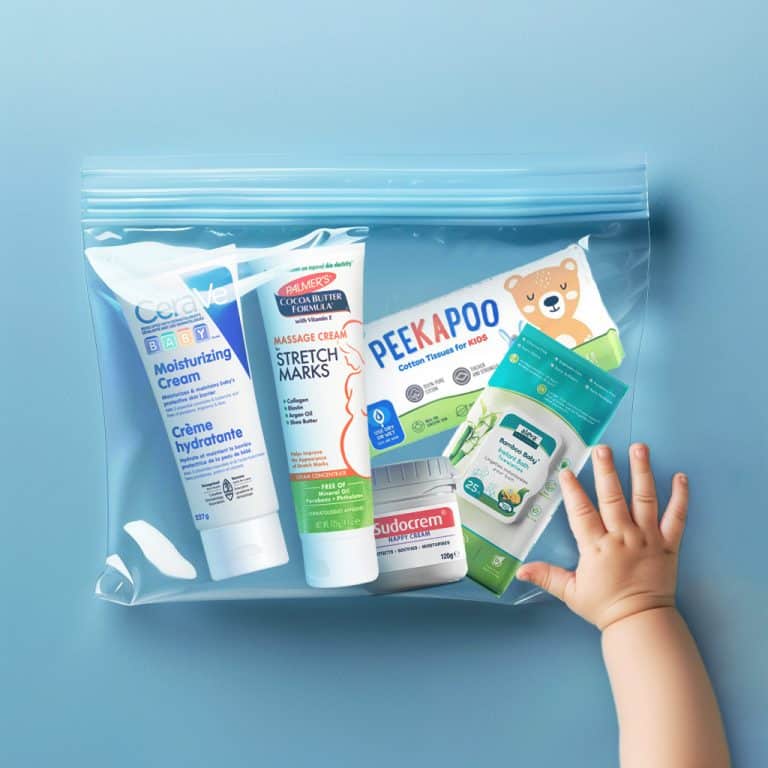 An image of product sampling program that show a baby product sample bag.
